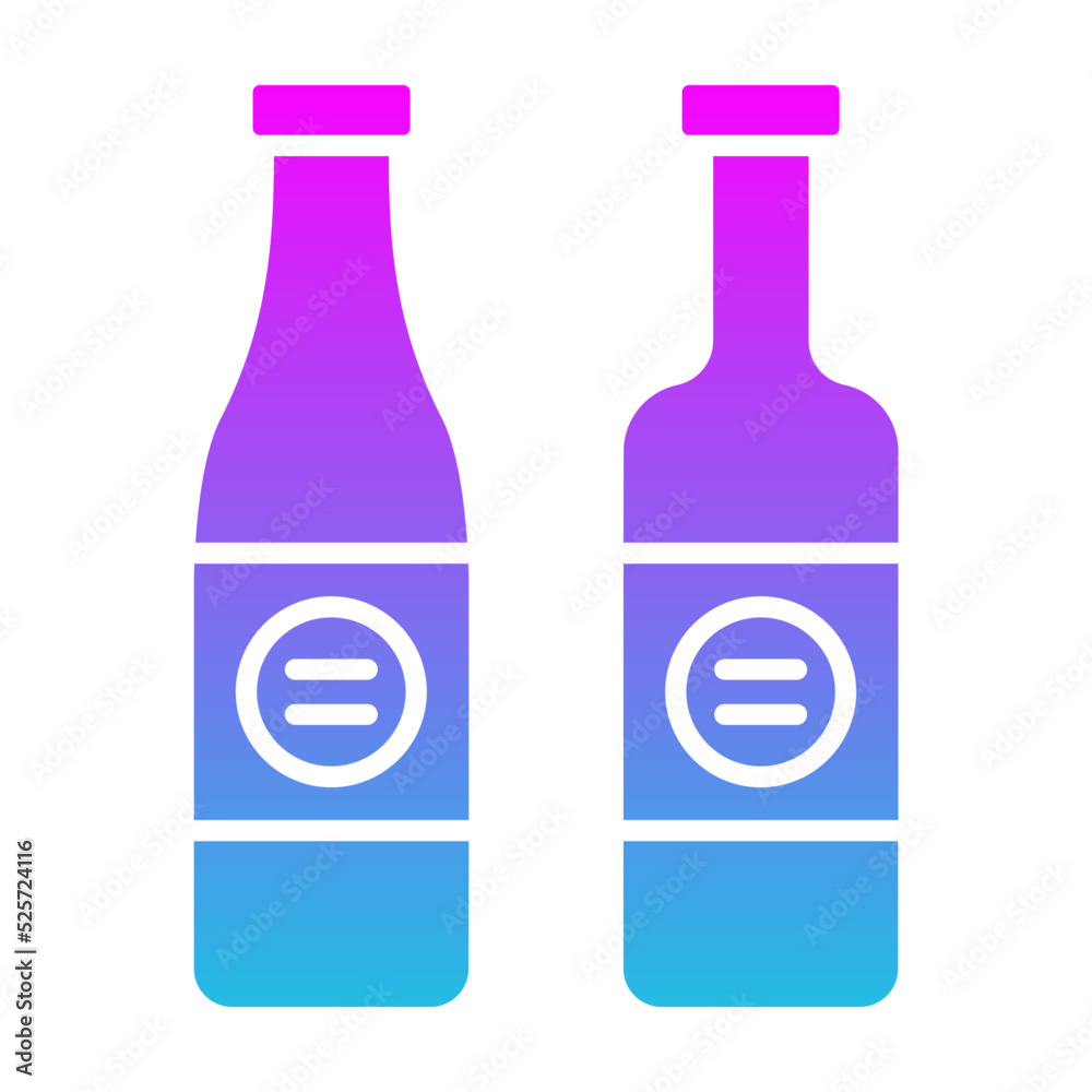 Wine Bottles Glyph Gradient Icon Wine Bottles Glyph Gradient Icon