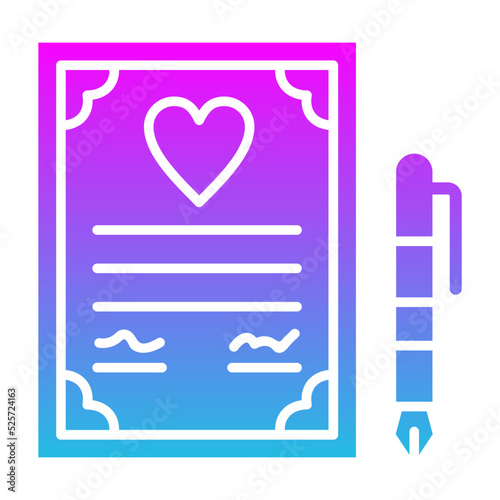 Wedding Contract Glyph Gradient Icon