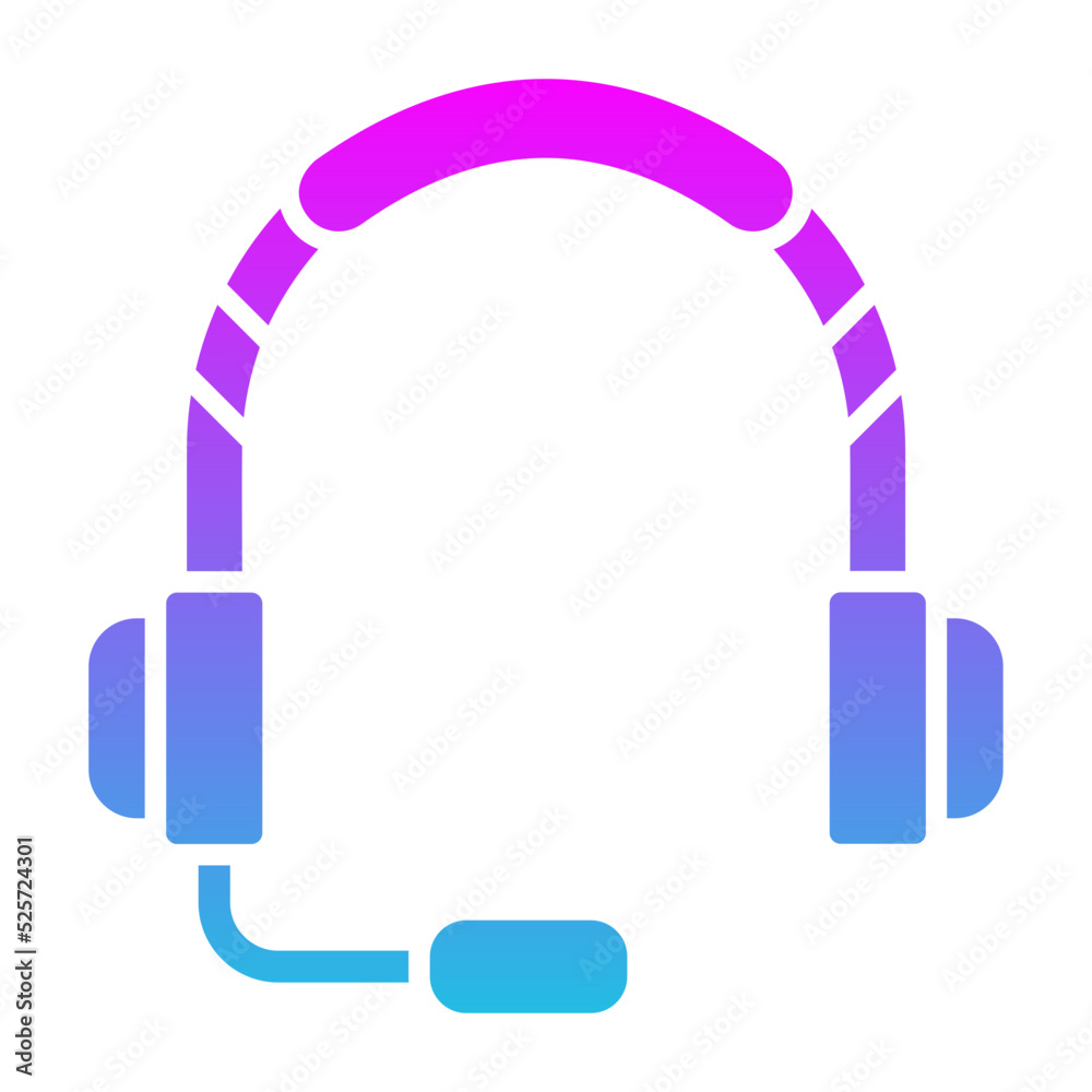 Headphone Glyph Gradient Icon Headphone Glyph Gradient Icon