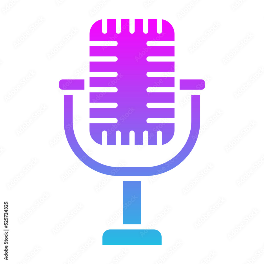 Microphone Glyph Gradient Icon