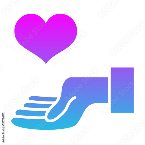 Give Heart Glyph Gradient Icon