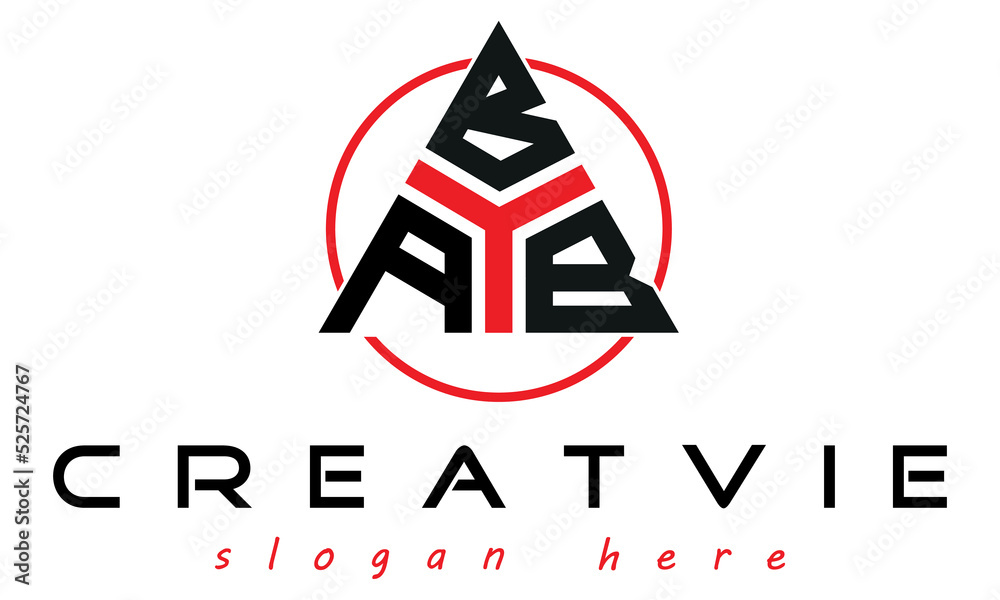ABB three letter creative triangle shape in circle logo design vector ...