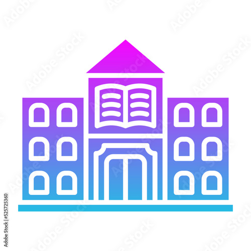 Library Glyph Gradient Icon