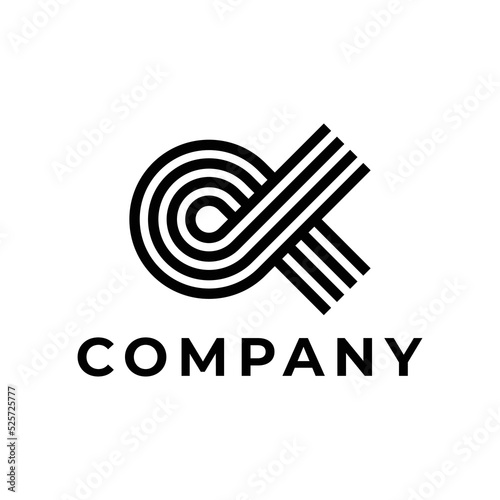 Modern geometrical alpha logo design