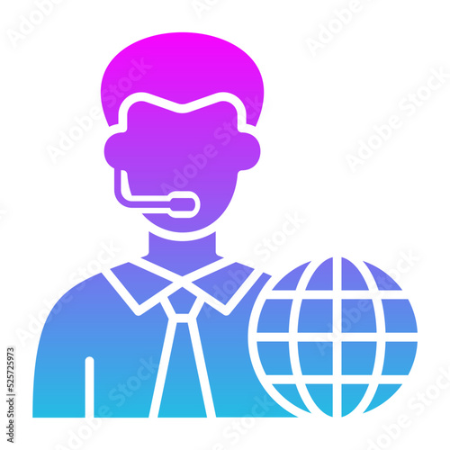 News Reporter Glyph Gradient Icon