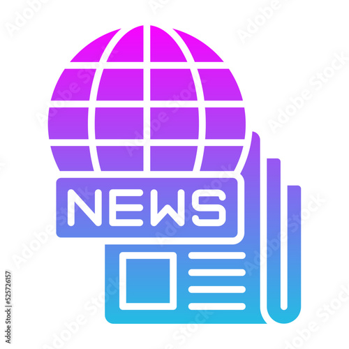 Global News Glyph Gradient Icon