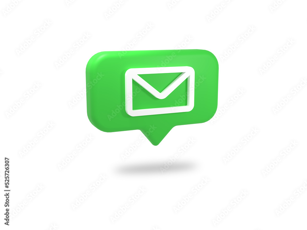 Speech bubble of Email symbol. 3d rendering illustration. Speech bubble of Email symbol. 3d rendering illustration.