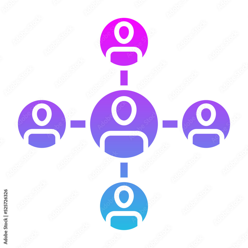 Organization Chart Glyph Gradient Icon Organization Chart Glyph Gradient Icon