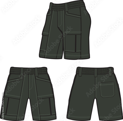 Sweat jogger pants with an elasticated drawstring waist in a relaxed style. Men's casual wear. Vector technical sketch.