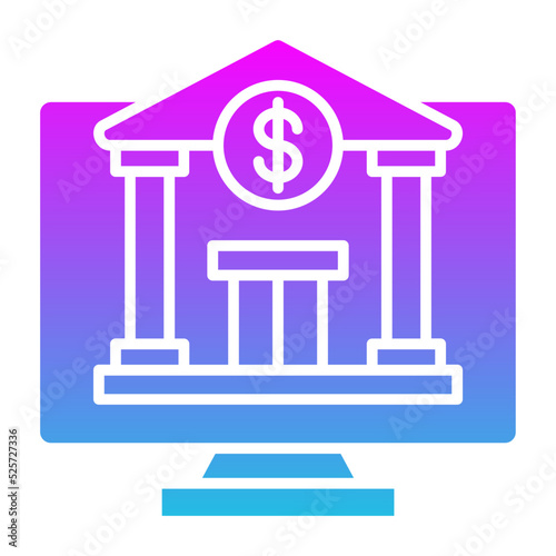 Online Banking Glyph Gradient Icon