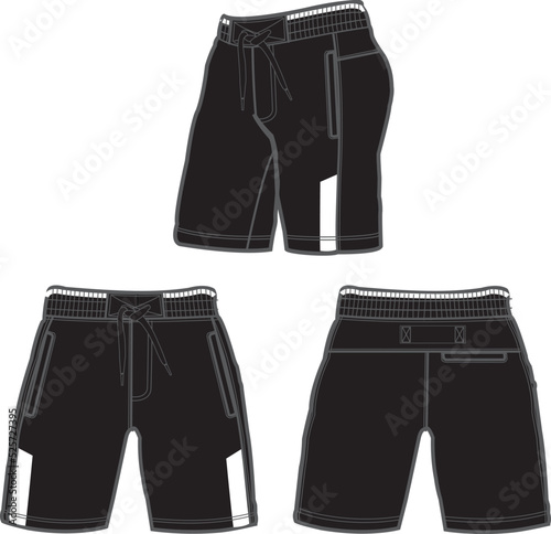 Sweat jogger pants with an elasticated drawstring waist in a relaxed style. Men's casual wear. Vector technical sketch.