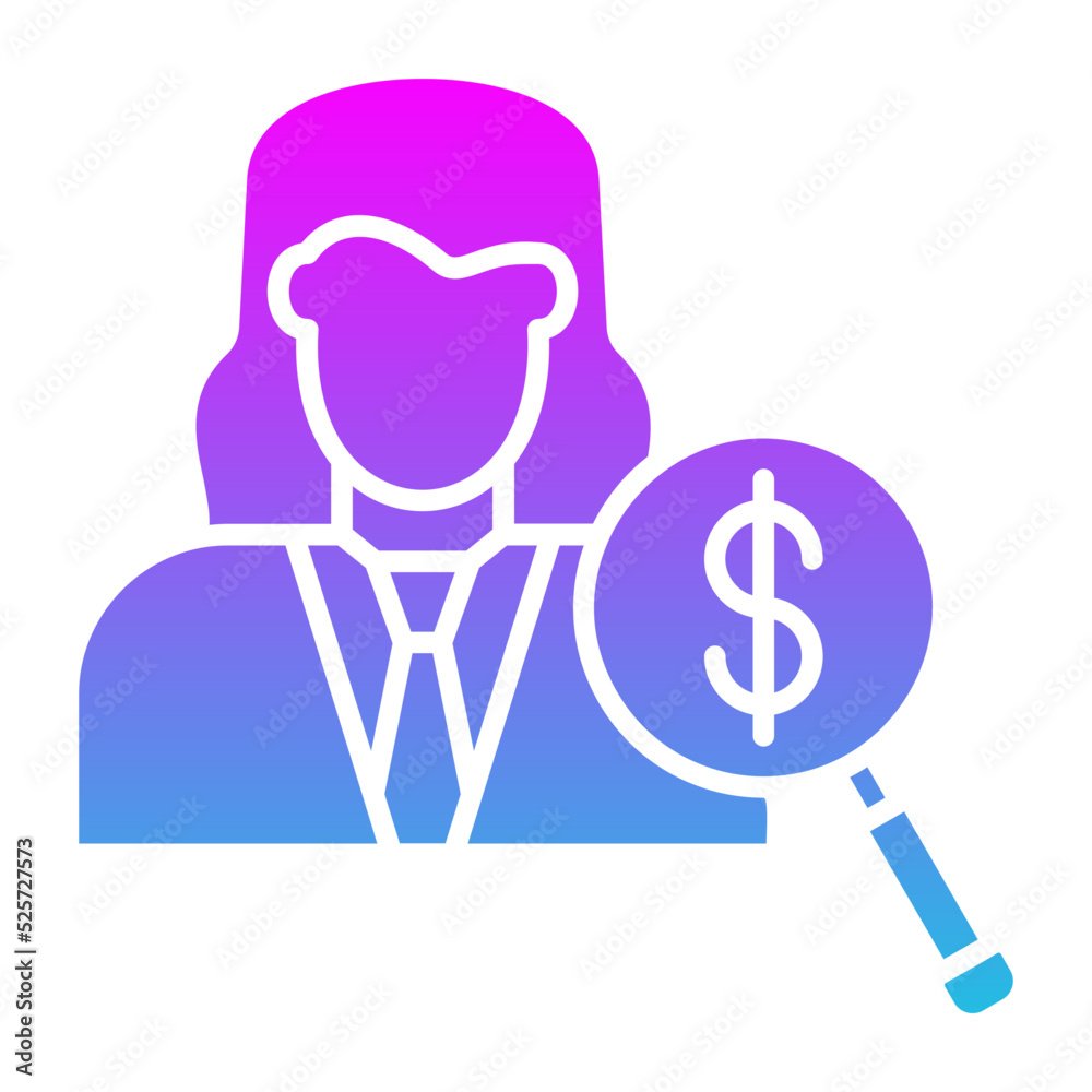 Female Auditor Glyph Gradient Icon Female Auditor Glyph Gradient Icon