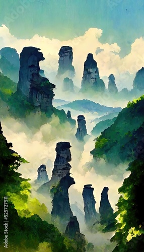 Zhangjiajie Avatar Mountains located in china, Hunan photo