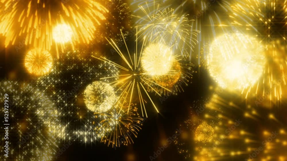 Gold fire works particle effect animation