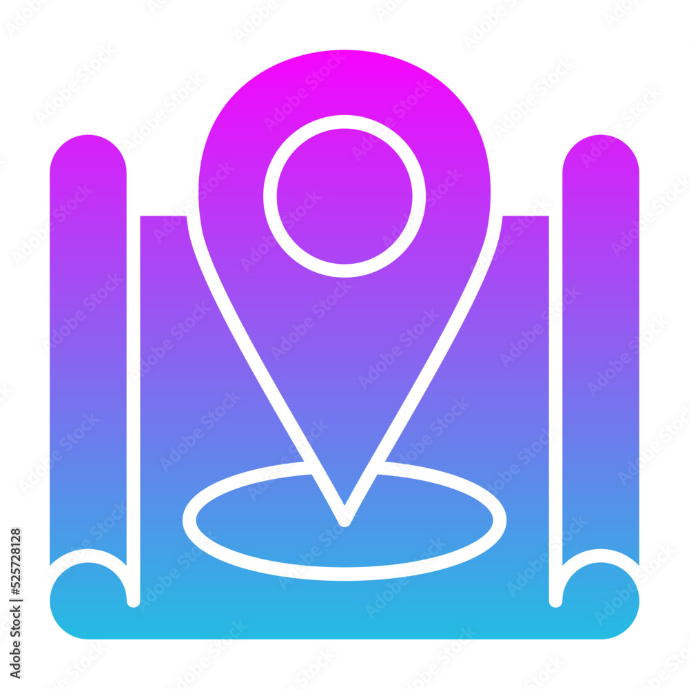Map Area Glyph Gradient Icon Map Area Glyph Gradient Icon