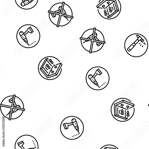 assembly furniture instruction vector seamless pattern