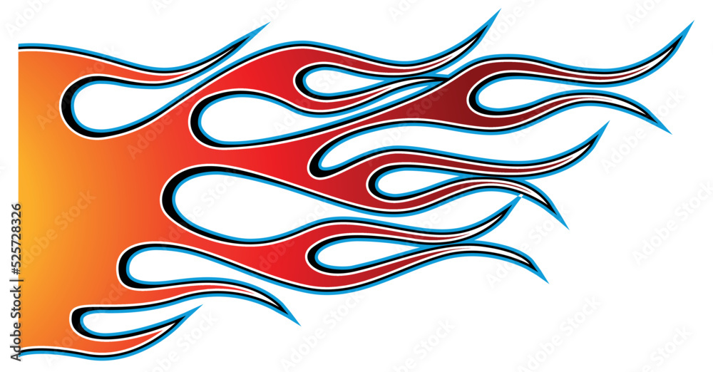 Vector flame tribal fire hot rod graphic car decal motorcycle gas tank and helmet sticker Vector flame tribal fire hot rod graphic car decal motorcycle gas tank and helmet sticker