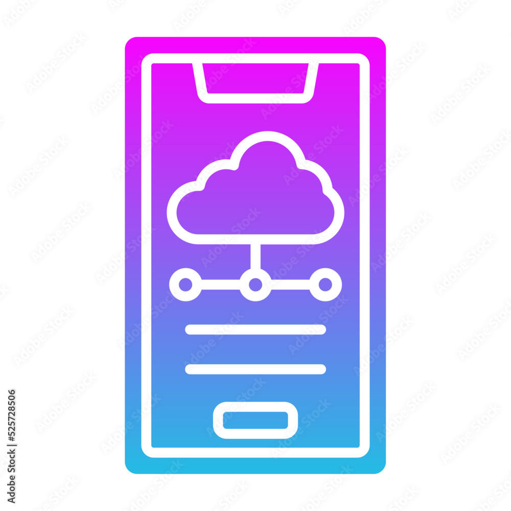 Mobile Cloud Glyph Gradient Icon Mobile Cloud Glyph Gradient Icon