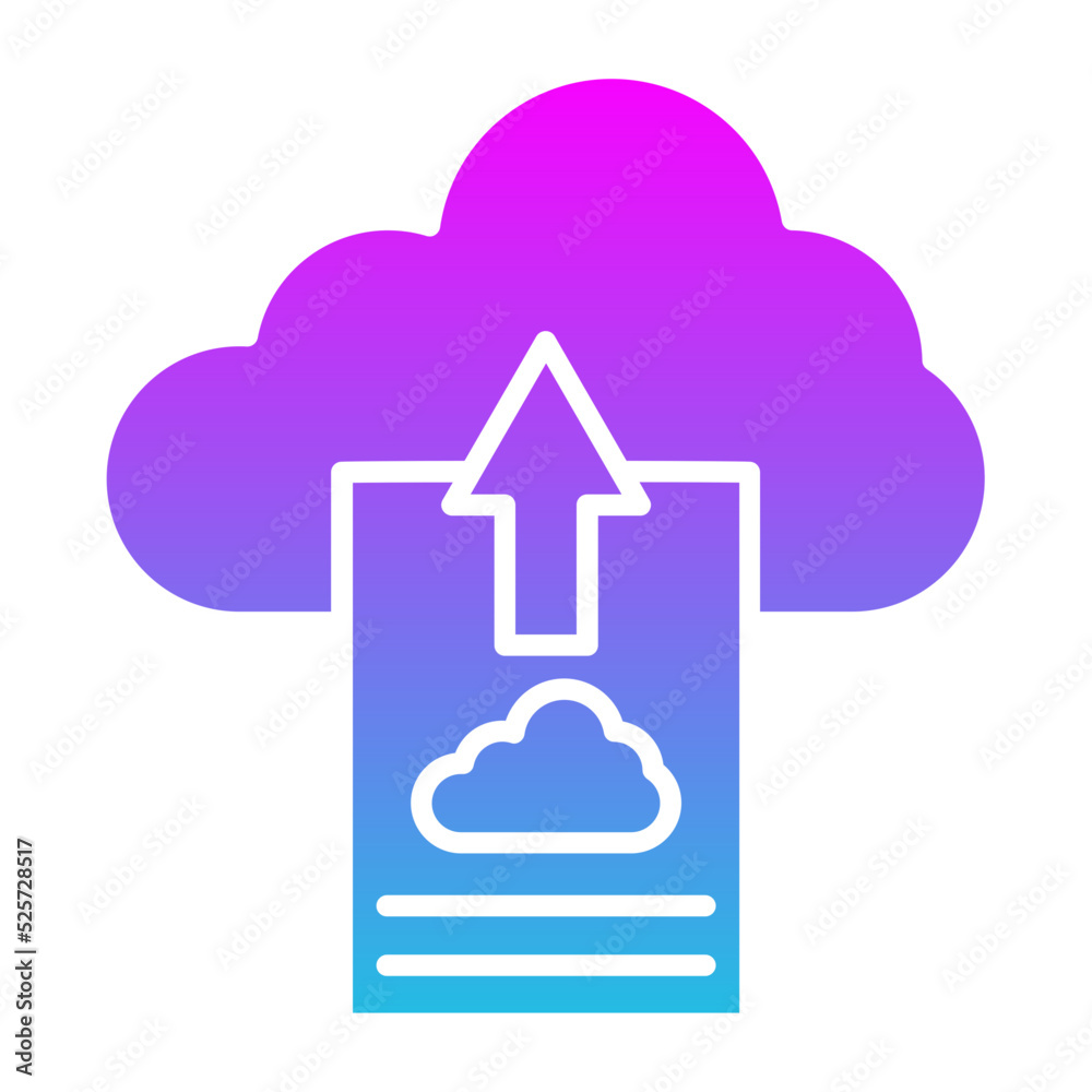 Cloud Upload Glyph Gradient Icon Cloud Upload Glyph Gradient Icon