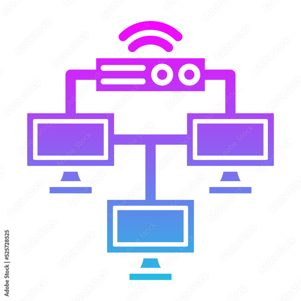 Local Network Glyph Gradient Icon Local Network Glyph Gradient Icon