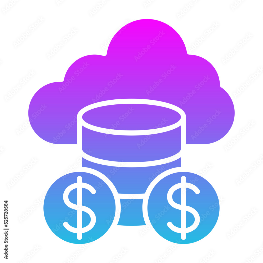 Cloud Money Glyph Gradient Icon Cloud Money Glyph Gradient Icon