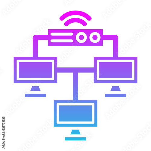 Local Network Glyph Gradient Icon