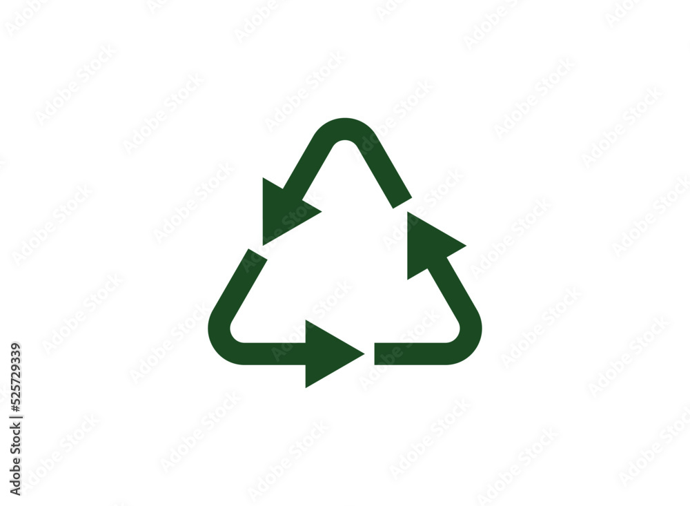Recycle vector icon. Style is flat symbol, gray color, rounded angles, white background. Recycle vector icon. Style is flat symbol, gray color, rounded angles, white background.