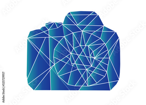 Blue polygonal camera, photography