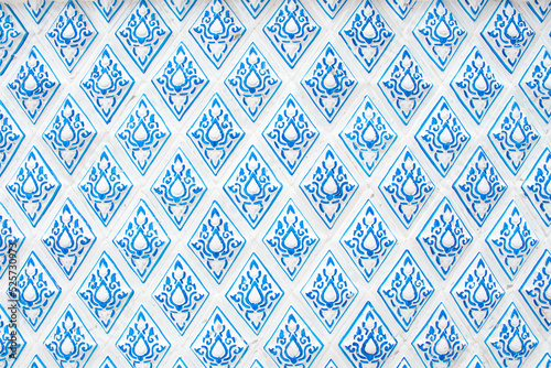 Blue thai pattern art element