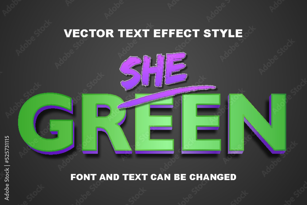 she green black leather super hero 3d editable text effect font style template background