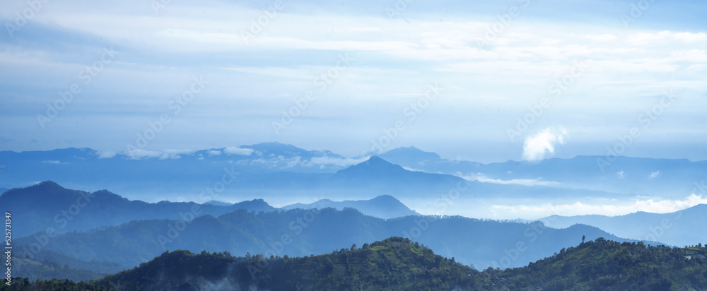 mountains and clouds in morning