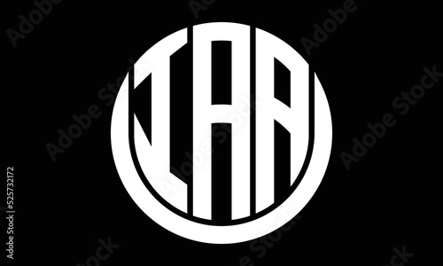 IAA three letter circle logo design vector template.  monogram symbol on black & white.