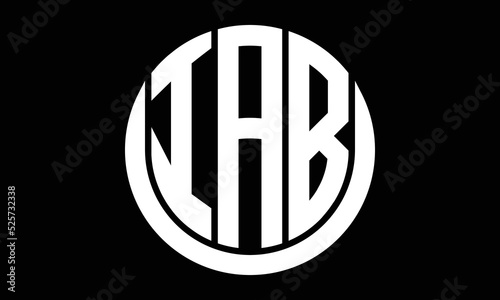 IAB three letter circle logo design vector template.  monogram symbol on black & white. photo