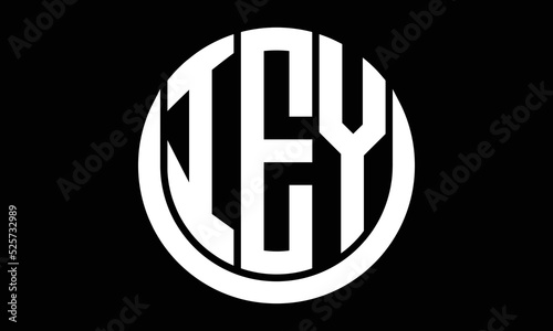 IEY three letter circle logo design vector template.  monogram symbol on black & white. photo