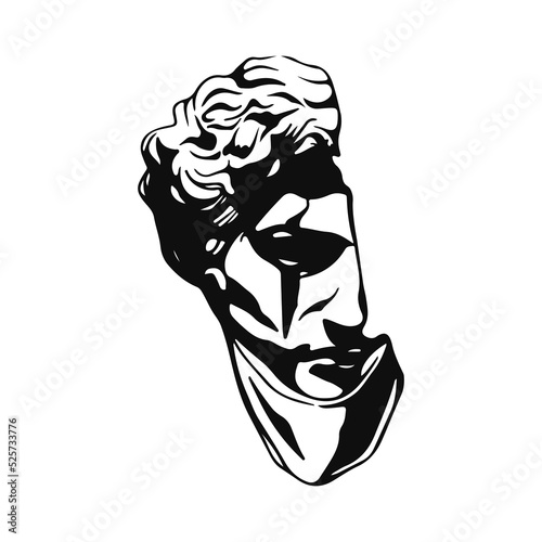 greek statue head vector illustration