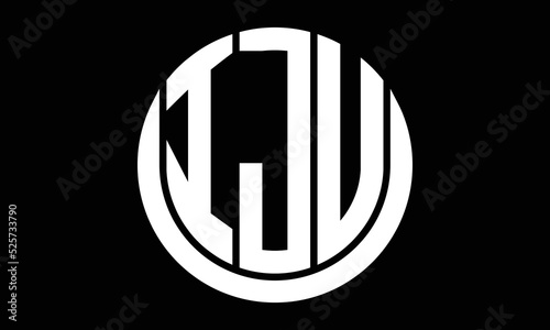 IJU three letter circle logo design vector template.  monogram symbol on black & white. photo