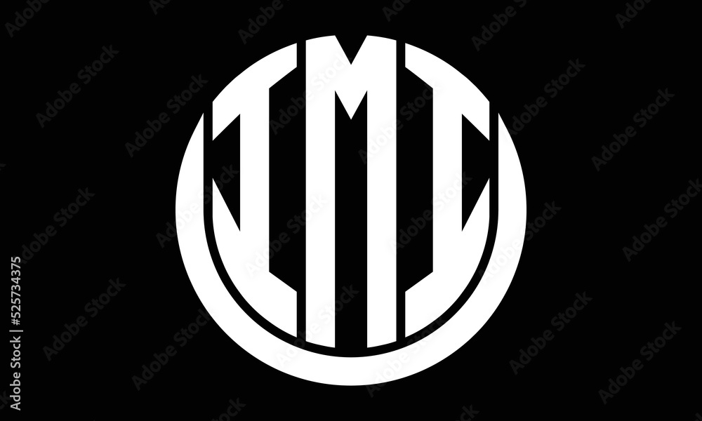 IMI three letter circle logo design vector template.  monogram symbol on black & white. - obrazy, fototapety, plakaty 