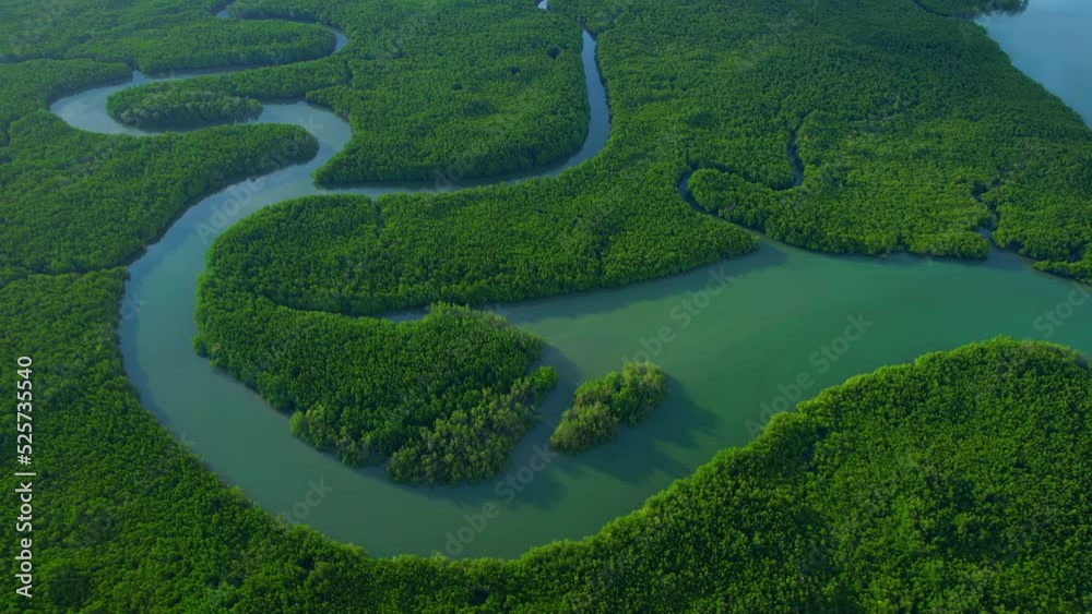 Aerial view from drone above Phang Nga Bay, mangrove forest and rivers. The bay is popular of tourists. Samed Nang Chee, Phang Nga, Thailand. Exotic sea view of tropical landscapes paradise. 4K
Aerial view from drone above Phang Nga Bay, mangrove forest and rivers. The bay is popular of tourists. Samed Nang Chee, Phang Nga, Thailand. Exotic sea view of tropical landscapes paradise. 4K