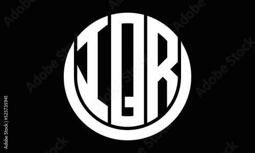 IQR three letter circle logo design vector template.  monogram symbol on black & white. photo