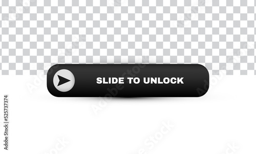 unique realistic slide unlock buttons mobile device 3d design isolated on background.Trendy and modern vector in 3d style.