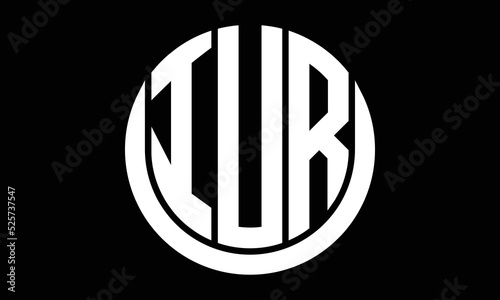 IVR three letter circle logo design vector template.  monogram symbol on black & white.