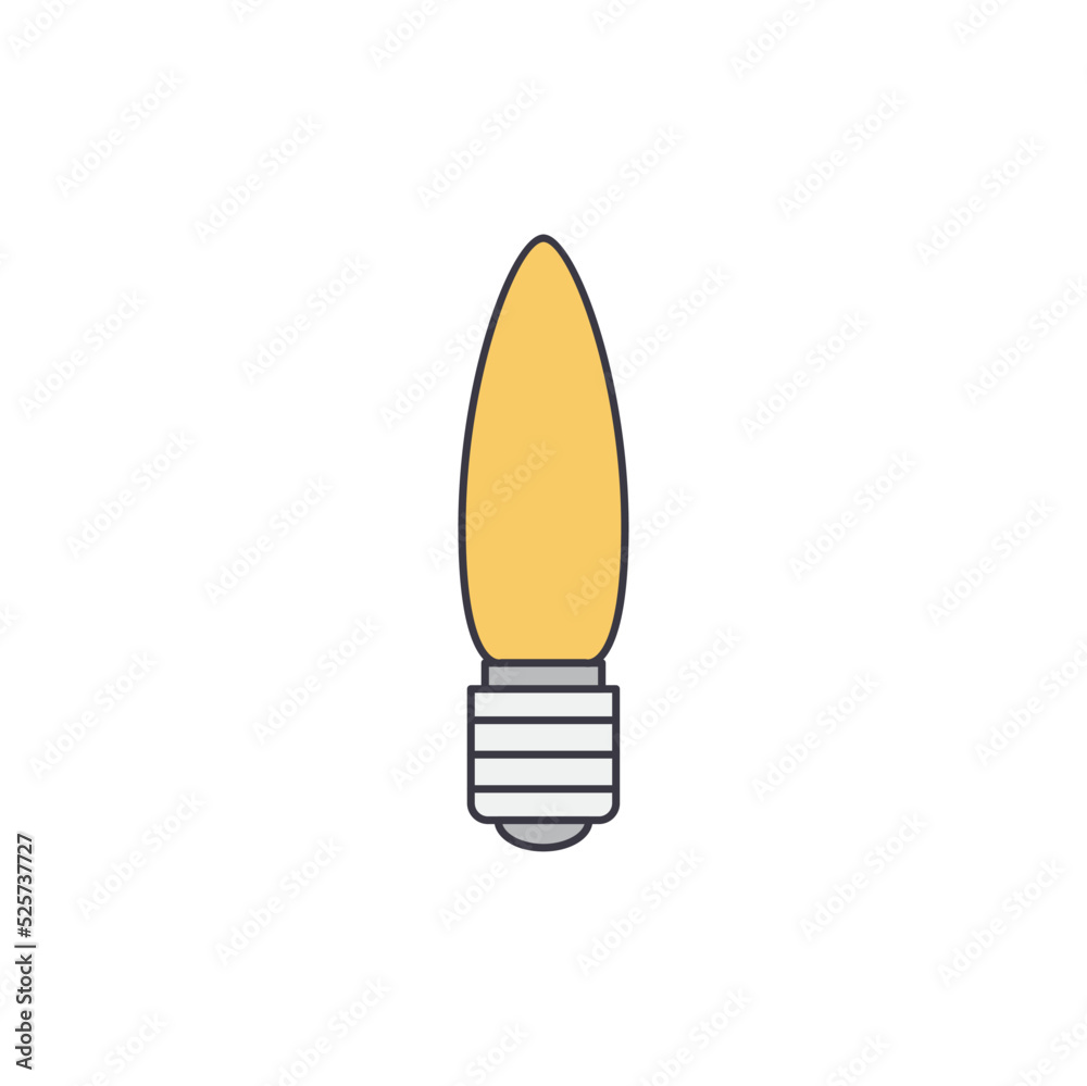 Candle bulb icon in color, isolated on white background Candle bulb icon in color, isolated on white background
