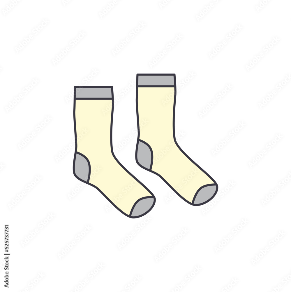 Socks icon in color, isolated on white background Socks icon in color, isolated on white background