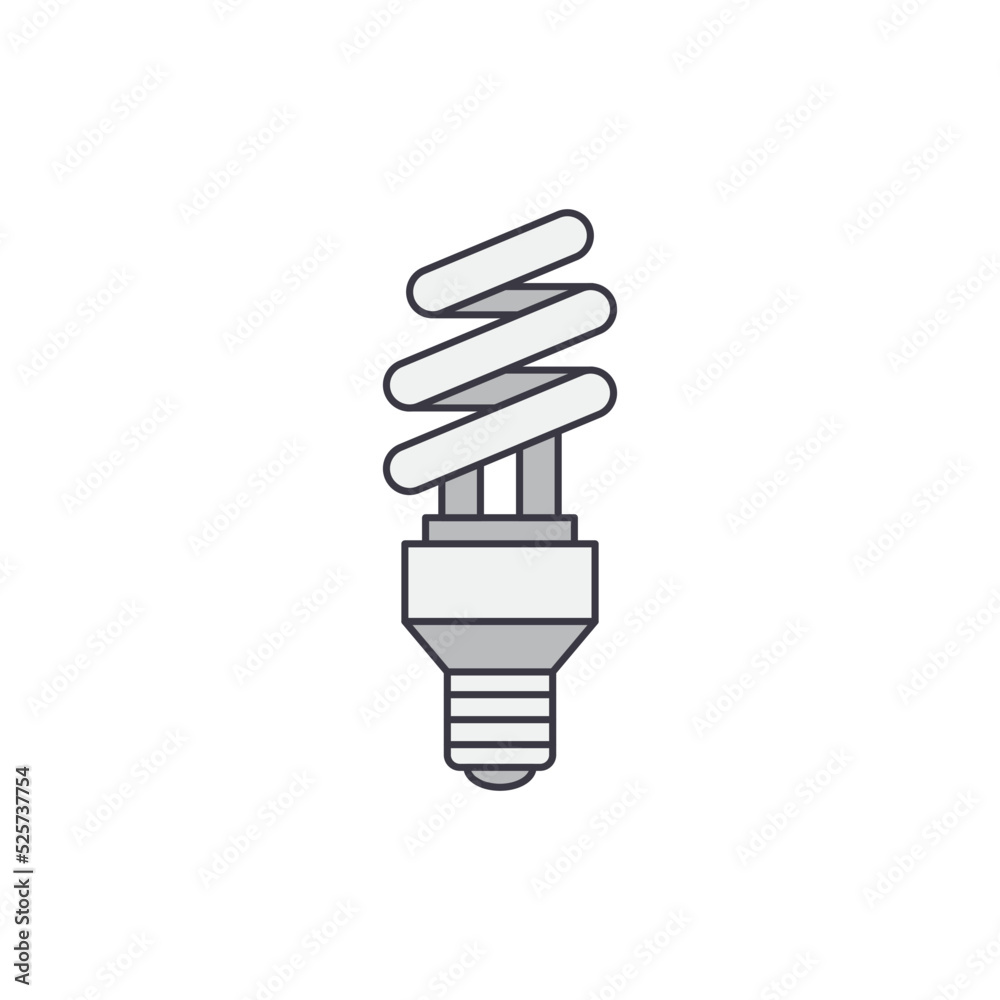 CFL bulb lamp icon in color, isolated on white background CFL bulb lamp icon in color, isolated on white background