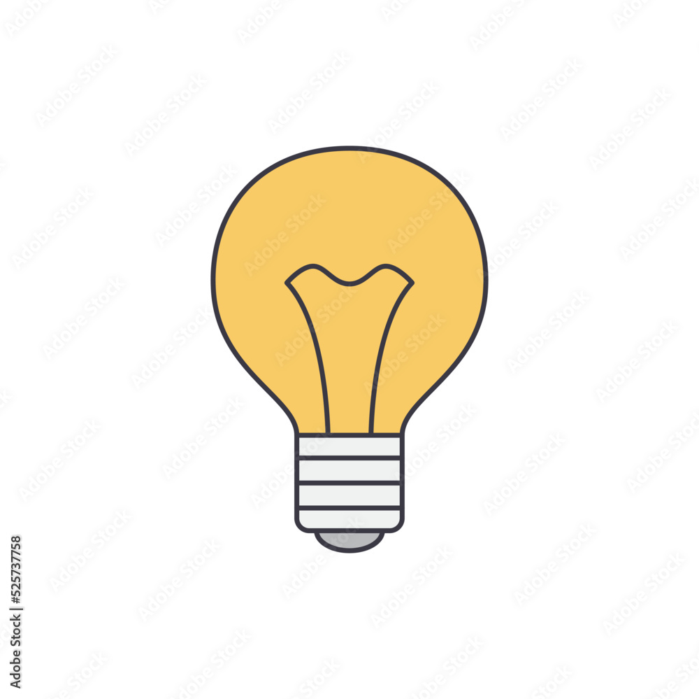 bulb icon in color, isolated on white background bulb icon in color, isolated on white background