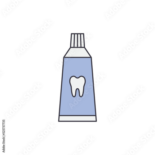 Toothpaste icon in color, isolated on white background 