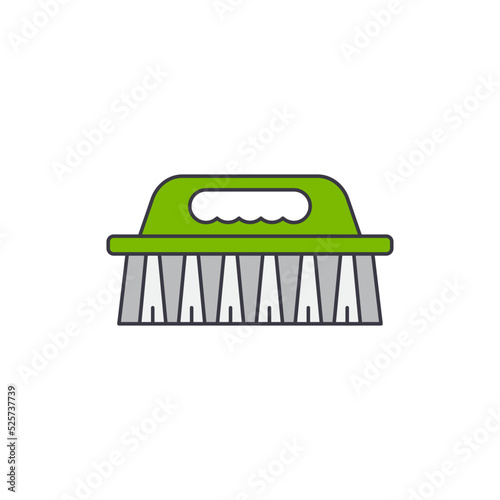 Brush housekeeping icon in color, isolated on white background 