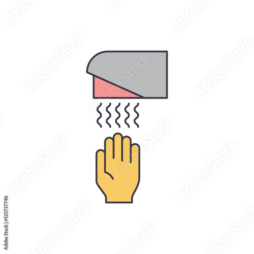 Hand drye icon in color, isolated on white background 
