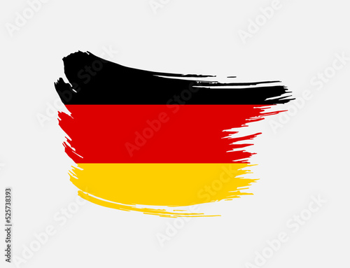 Stain brush painted stroke flag of Germany on isolated background