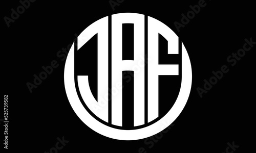 JAF three letter circle logo design vector template.  monogram symbol on black & white. photo